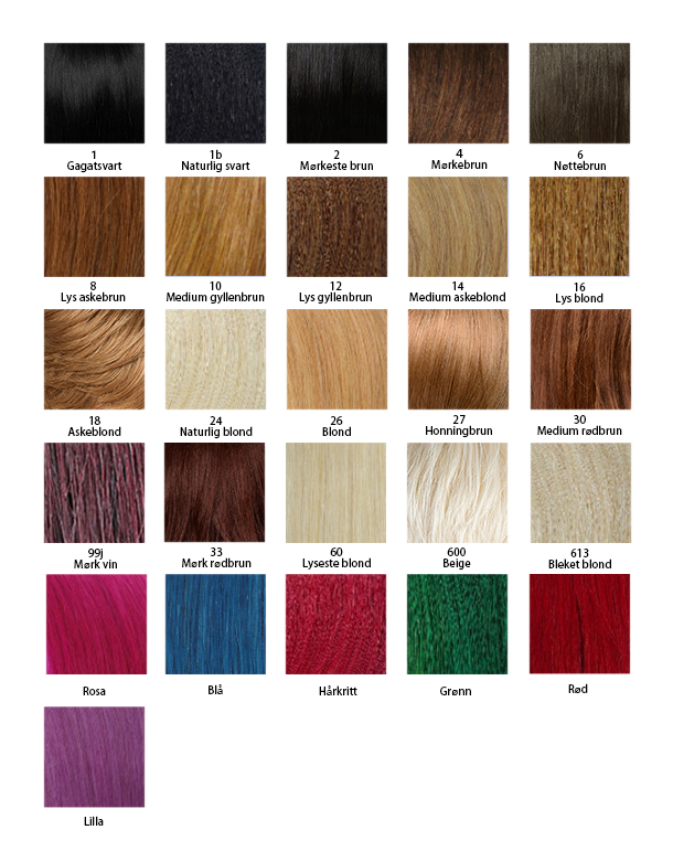 Wigs Color Guide Picture